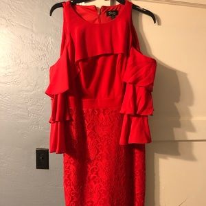 Red lace dress